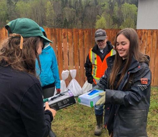 Une corvée de nettoyage à Petit-Saguenay avec de nombreux bénévoles.